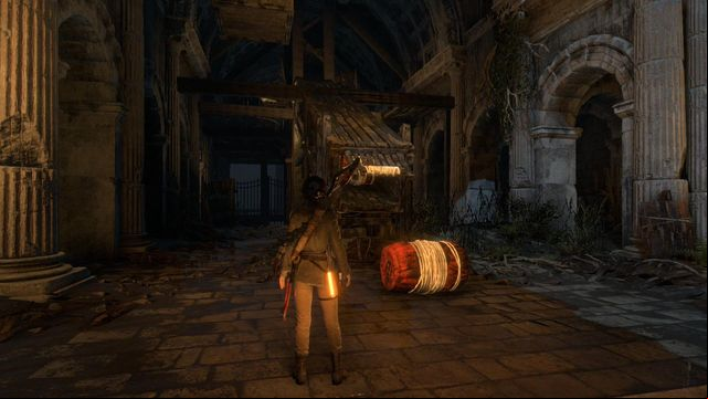 By the yard entrance, turn right and you will reach the spot shown in the below screenshot - Rise of the Tomb Raider: Find a way to escape with the Atlas, walkthrough - Rising Tide - Rise of the Tomb Raider Guide