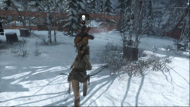 You have just entered a quite vast location, occupied by a dozen-or-so opponents - Rise of the Tomb Raider: Find your way to the Trinity base, walkthrough - Tracking Down Trinity - Rise of the Tomb Raider Guide