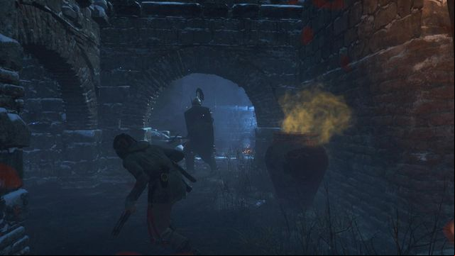 Try to change positions quickly, because you can be surrounded by several enemies - Rise of the Tomb Raider: Cross the walls into the inner city, walkthrough - Into the Hidden City - Rise of the Tomb Raider Guide