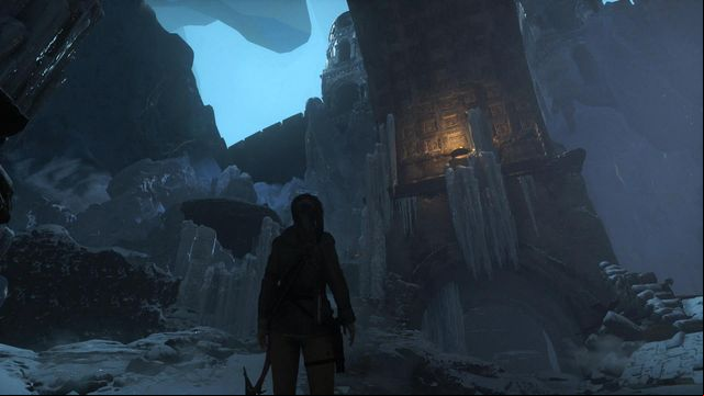 After you defeat all of the enemies, the flames in your way disappear and you will be able to proceed on - Rise of the Tomb Raider: Cross the walls into the inner city, walkthrough - Into the Hidden City - Rise of the Tomb Raider Guide