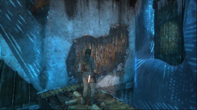 To get near the trebuchet, you need to climb along the right side of the towers base - Rise of the Tomb Raider: Get through the first gate, walkthrough - The Frozen City - Rise of the Tomb Raider Guide