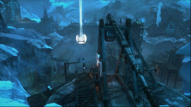 Press RT button to adjust the force of the shot - Rise of the Tomb Raider: Get through the first gate, walkthrough - The Frozen City - Rise of the Tomb Raider Guide
