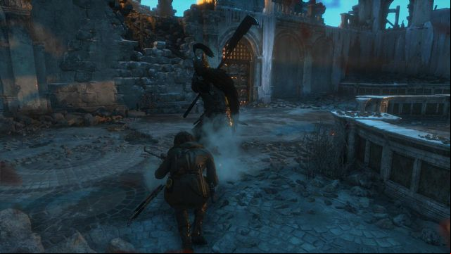 On the small yard with a dried fountain, you get into an ambush - Rise of the Tomb Raider: Get through the second gate, walkthrough - The Frozen City - Rise of the Tomb Raider Guide