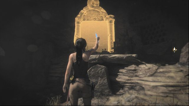 Walk towards each of three murals found in the chamber (the fourth one can be found in the corridor leading to the next part of the level, but it can be used after you complete all actions in the chamber - Rise of the Tomb Raider: Search the chamber with murals walkthrough - Syria - Lost tomb - Rise of the Tomb Raider Guide
