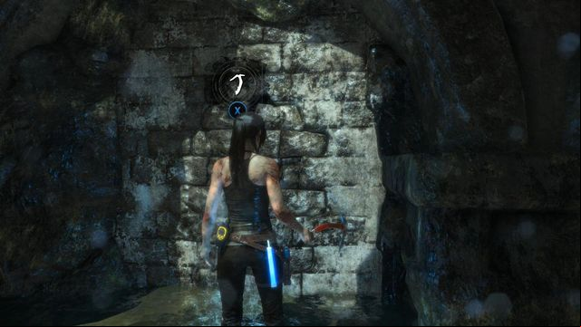 Now, jump into the water and walk towards the wall on the left - Rise of the Tomb Raider: Search the tombs corridors walkthrough - Syria - Lost tomb - Rise of the Tomb Raider Guide