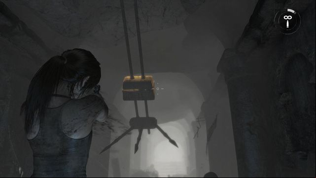 A moment later, Laras life will be endangered once more - Rise of the Tomb Raider: Search the tombs corridors walkthrough - Syria - Lost tomb - Rise of the Tomb Raider Guide