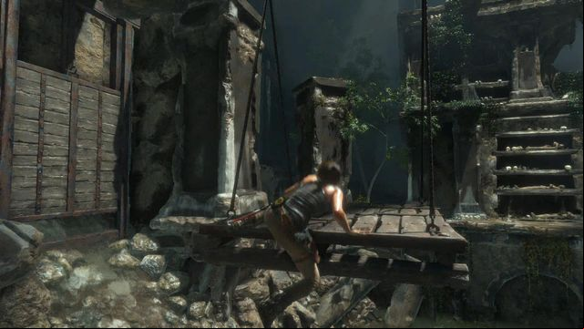 Swim to the other side, near the rock ledges shown on the picture above - Rise of the Tomb Raider: Climb to the top of main chamber of tomb walkthrough - Syria - Lost tomb - Rise of the Tomb Raider Guide