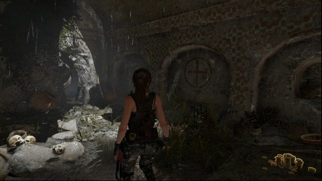 Squeeze between the rocks. - Rise of the Tomb Raider: Tomb - House of the Afflicted 6/9, Geothermal Valley - Geothermal Valley - Rise of the Tomb Raider Guide