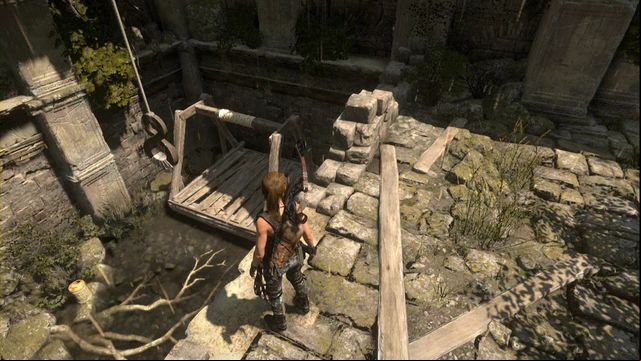 At the other side, you can find a Relic and Survival Cache under the stairs on the right (optionally, enter the water, into the basin on the right, where you can dive and swim into a separate location - here you find an Explorer Satchel and a Survival Cache) - Rise of the Tomb Raider: Tomb - House of the Afflicted 6/9, Geothermal Valley - Geothermal Valley - Rise of the Tomb Raider Guide