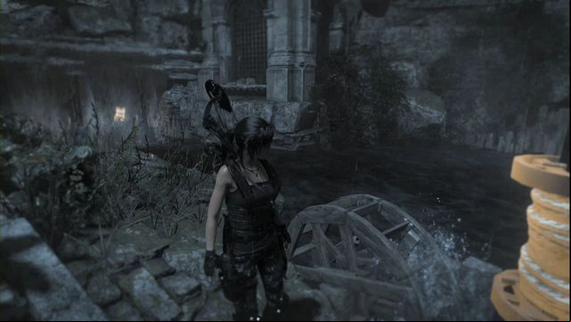While on the isle, you can spot another boat under the waterfall (the screenshot), a bit ahead - Rise of the Tomb Raider: Tomb - Catacombs of Sacred Waters 8/9 secrets - Geothermal Valley - Rise of the Tomb Raider Guide