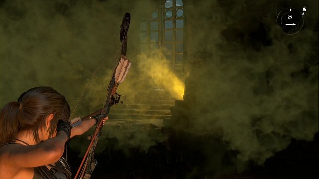 Shoot a burning arrow towards the released gas. - Rise of the Tomb Raider: Tomb - Chamber of Exorcism 9/9, Lost City secrets - Lost City - Rise of the Tomb Raider Guide