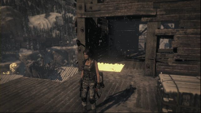 To get downstairs, you need to attach the rope to the planks to gain age down (aim at the very edge of the obstacle) - Rise of the Tomb Raider: Relics, Soviet Installation secrets, map, tips - Soviet Installation - Rise of the Tomb Raider Guide