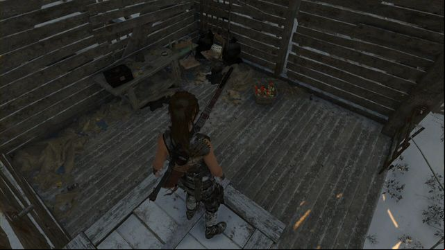 Jump down below, where you find the box - Rise of the Tomb Raider: Relics, Soviet Installation secrets, map, tips - Soviet Installation - Rise of the Tomb Raider Guide