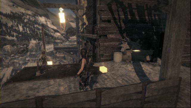 In the spot where you need to hang down from the rope and swing to jump to the other side - Rise of the Tomb Raider: Documents, Soviet Installation secrets, map, tips - Soviet Installation - Rise of the Tomb Raider Guide