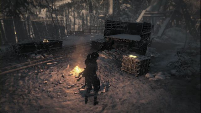 On the crate near the campfire, in the Copper Mill Camp - Rise of the Tomb Raider: Documents, Soviet Installation secrets, map, tips - Soviet Installation - Rise of the Tomb Raider Guide