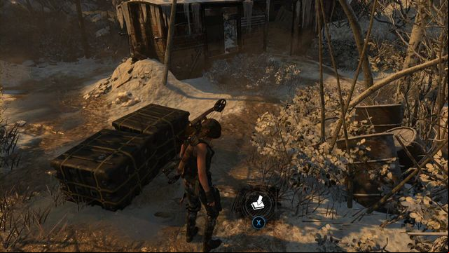 In the spot, where you meet the first soldiers of the Trinity - Rise of the Tomb Raider: Survival Caches, Soviet Installation secrets, map, tips - Soviet Installation - Rise of the Tomb Raider Guide