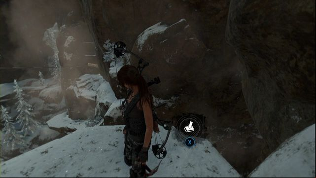 At the end, on the projecting ledge, next to another spot where you can attach the rope, you find the cache - Rise of the Tomb Raider: Survival Caches, Soviet Installation secrets, map, tips - Soviet Installation - Rise of the Tomb Raider Guide