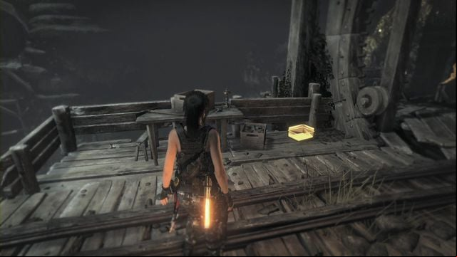 Inside the Pit of Judgment, on the platform to your right, after you swim across the water reservoir and you turn to face it, (climb up over railway tracks) - Rise of the Tomb Raider: Relics, Geothermal Valley secrets, map, locations, tips - Geothermal Valley - Rise of the Tomb Raider Guide