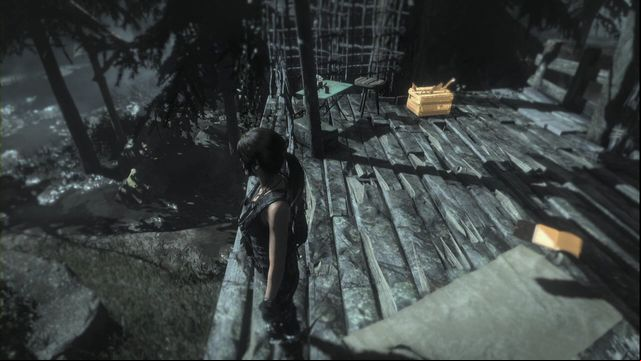 On the hunting platform hanging between trees - Rise of the Tomb Raider: Documents 16-33, Geothermal Valley secrets - Geothermal Valley - Rise of the Tomb Raider Guide