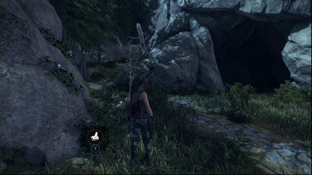 By the rocks, opposite the age to the Flooded Archives - Rise of the Tomb Raider: Survival caches, Geothermal Valley secrets, map - Geothermal Valley - Rise of the Tomb Raider Guide
