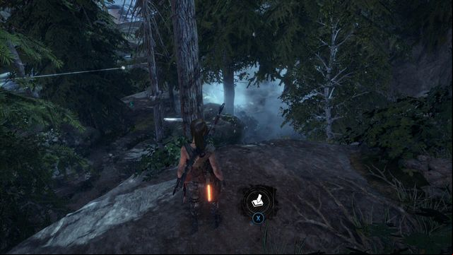 ON the ledge to the right of the cave entrance - Rise of the Tomb Raider: Survival caches, Geothermal Valley secrets, map - Geothermal Valley - Rise of the Tomb Raider Guide
