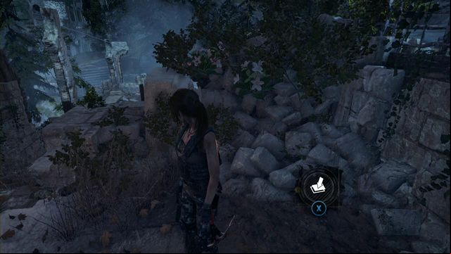 At the wall, a bit higher than the campfire in Valley Farmstead Base camp - Rise of the Tomb Raider: Survival caches, Geothermal Valley secrets, map - Geothermal Valley - Rise of the Tomb Raider Guide