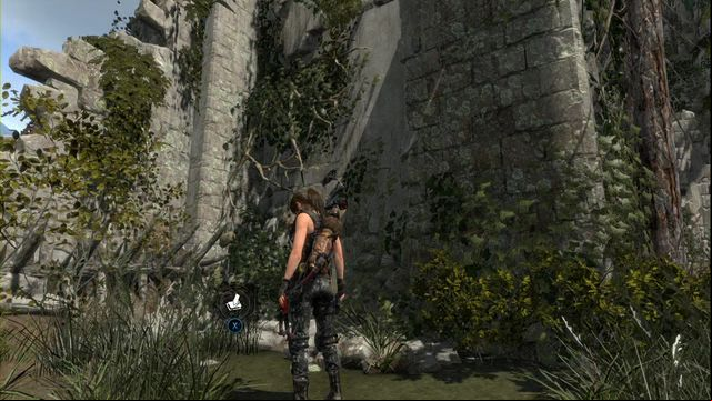 In the shallow puddle by the wall - Rise of the Tomb Raider: Survival caches, Geothermal Valley secrets, map - Geothermal Valley - Rise of the Tomb Raider Guide