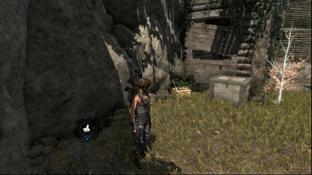 By the rock, in front of the chest be the wooden cottage - Rise of the Tomb Raider: Survival caches, Geothermal Valley secrets, map - Geothermal Valley - Rise of the Tomb Raider Guide