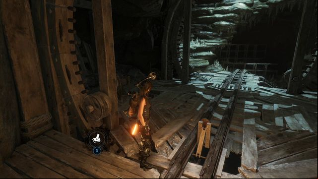 In the location of the second cart (tomb Pit of Judgment), climb to the upper part of the scaffolding and you find the cache by the wall - Rise of the Tomb Raider: Survival caches, Geothermal Valley secrets, map - Geothermal Valley - Rise of the Tomb Raider Guide