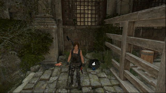 In tomb House of the Afflicted, after you walk into the yard, go right and you find the cache in the corner, under the wooden stairs - Rise of the Tomb Raider: Survival caches, Geothermal Valley secrets, map - Geothermal Valley - Rise of the Tomb Raider Guide