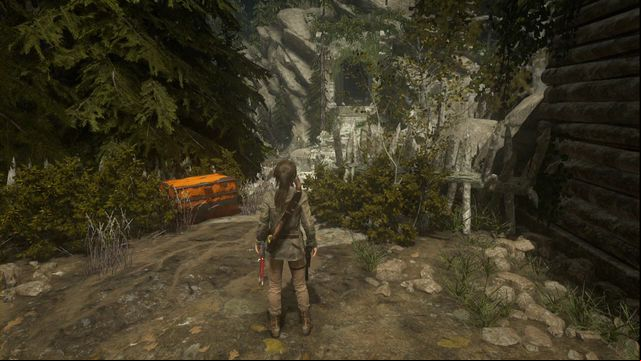During the main storyline, you find it along your path to the tower, after the defense of the valley, in front of the destroyed bridge - Rise of the Tomb Raider: Chests and crypt treasures, Geothermal Valley secrets - Geothermal Valley - Rise of the Tomb Raider Guide