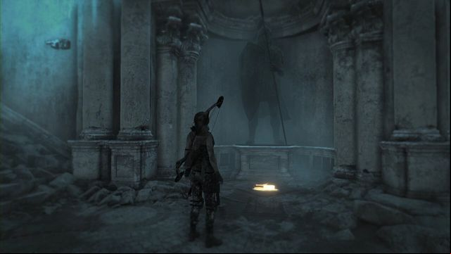 At the foot of the statue, in the middle of stairs to the first gate - Rise of the Tomb Raider: Documents, Lost City secrets, locations, tips - Lost City - Rise of the Tomb Raider Guide