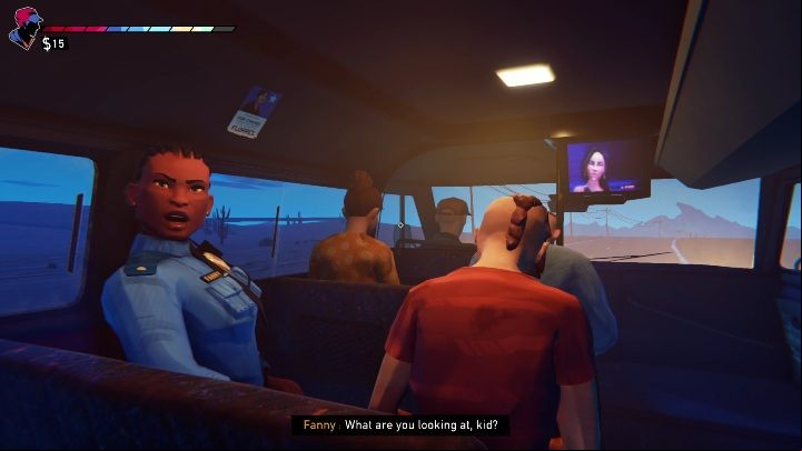 You can choose to continue your journey by bus - Road 96: Chapter 2 - walkthrough - Walkthrough - Road 96 Guide, Walkthrough