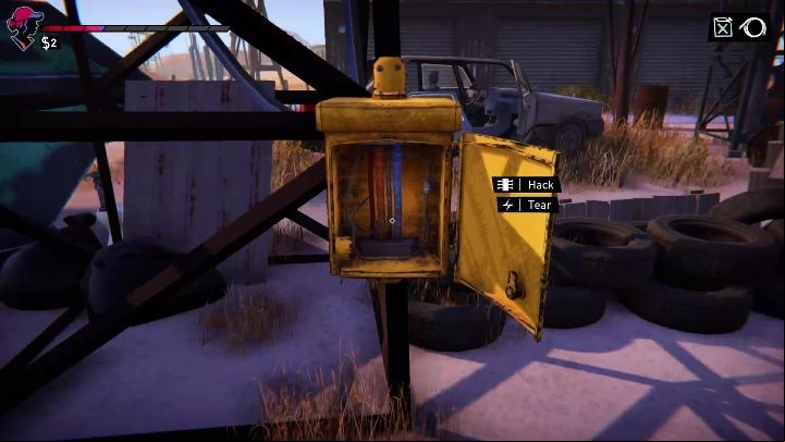 You can distract the police officers by hacking the tower - Road 96: Chapter 3 - walkthrough - Walkthrough - Road 96 Guide, Walkthrough