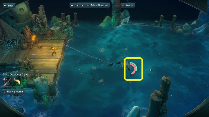 Once the fish grabs the bait, two indicators will appear on the screen - Ruined King: Fishing - Basics - Ruined King Guide