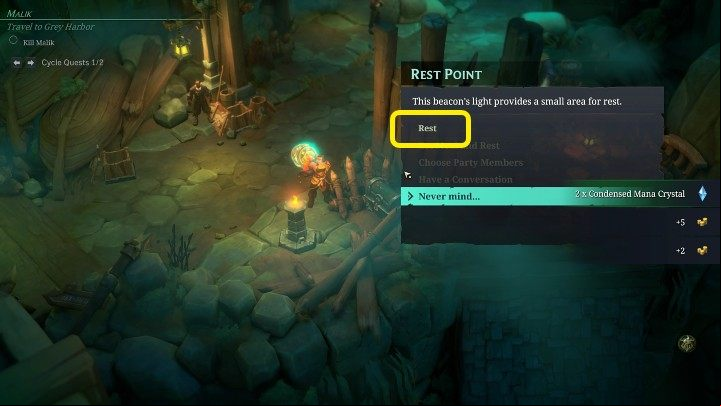As you move through the world of Ruined King: A League of Legends Story, you'll more than once come across rest points where you will be able to regenerate lost health points and Mana, eat a meal (if you have such items in your inventory), and also switch between characters - Ruined King: Exploration - Basics - Ruined King Guide