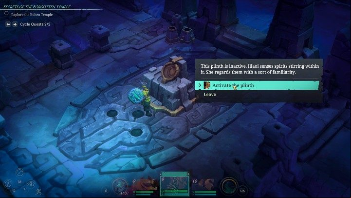 First, switch to Illoi and activate the pedestal shown in the picture above - Ruined King: The Buhru Temple puzzle - how to open the door? - FAQ - Ruined King Guide