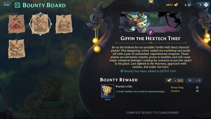 Malik bounty, the first one in the game, will be available on the bounty board as soon as you first arrive in Bilgewater - Ruined King: Bounties - Basics - Ruined King Guide