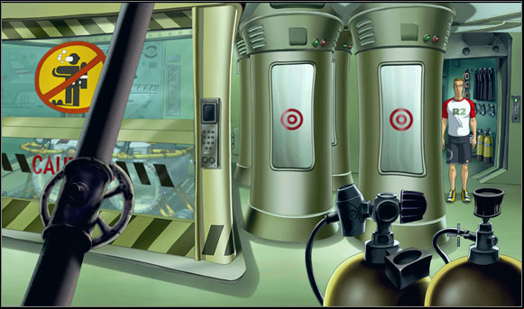 Brian went downstairs, ed the film set and turned right - Fresh water tank - Chapter V: Shipped to the Past - Runaway 2: The Dream of the Turtle - Game Guide and Walkthrough