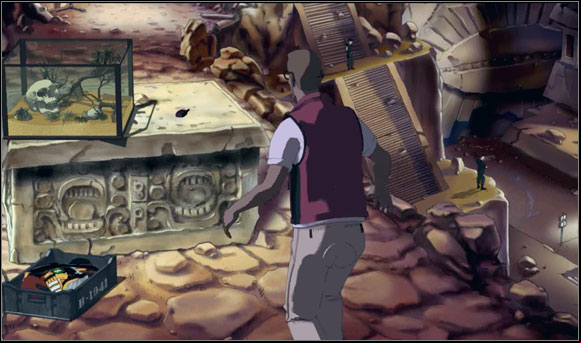 He threw the spider through the opening and taking advantage of the confusion, took the glove - Getting the second glove - Chapter III: Simpler than an ameba - Runaway 2: The Dream of the Turtle - Game Guide and Walkthrough