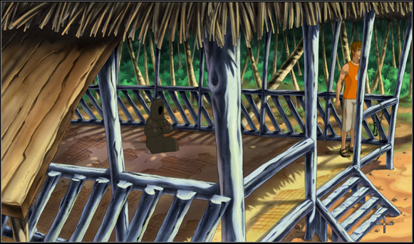 Then he took off to the surfers hut - Getting the motorboat - Chapter II: Surfin' Mala - Runaway 2: The Dream of the Turtle - Game Guide and Walkthrough