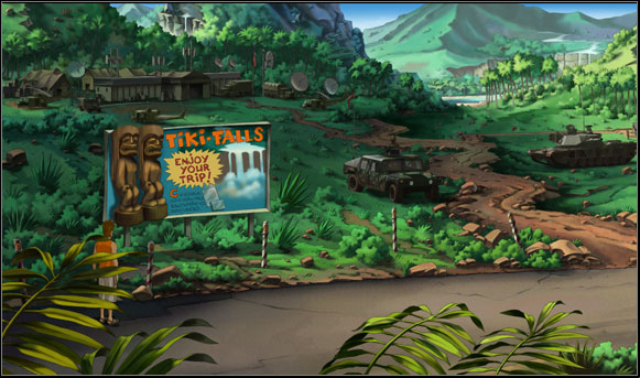 When he approached the entrance to the camp, he was stopped - Aloha! - Chapter II: Surfin' Mala - Runaway 2: The Dream of the Turtle - Game Guide and Walkthrough