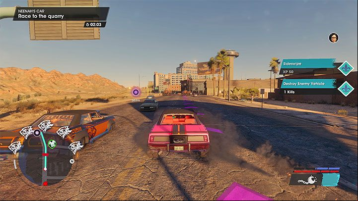 Also, expect roadblocks, which are safest to avoid from the left or right side - Saints Row 2022: Neenahs Car - walkthrough - Walkthrough - Saints Row Guide, Walkthrough