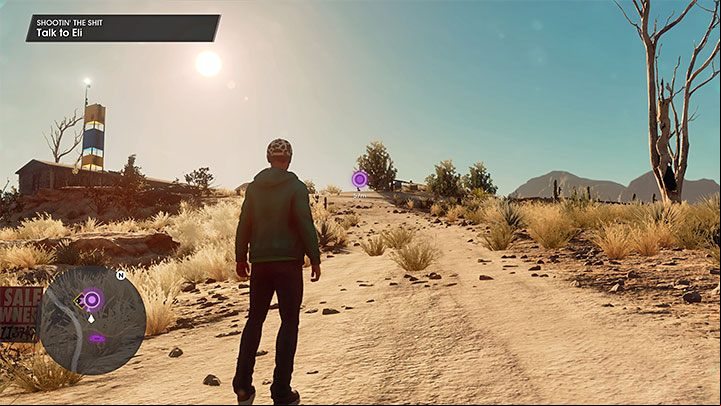 The questgiver for this mission is Eli and you must meet him in the Badlands South - Saints Row 2022: Shootin the Sh*t - walkthrough - Walkthrough - Saints Row Guide, Walkthrough