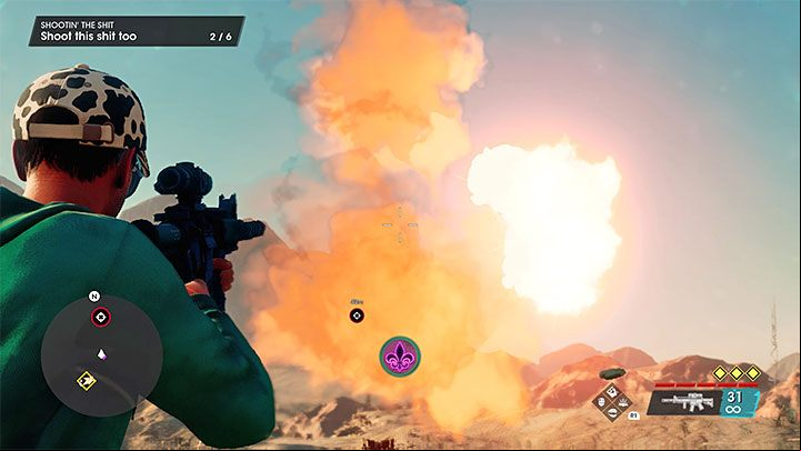 Choose a weapon with good accuracy, stand by the barrier and press the interaction button - Saints Row 2022: Shootin the Sh*t - walkthrough - Walkthrough - Saints Row Guide, Walkthrough