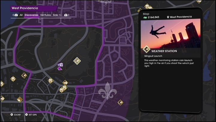 The Weather Station is a great spot to launch yourself into the air - Saints Row 2022: Discoveries (West Providencia) - list and description of activity - West Providencia - Saints Row Guide, Walkthrough