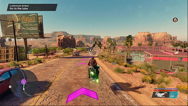 The Marshall soldiers were using hoverbikes - take one of them for yourself - Saints Row 2022: Corporate Retreat - walkthrough - Walkthrough - Saints Row Guide, Walkthrough