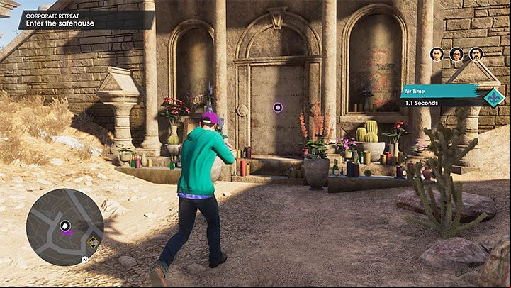 You'll reach the safehouse soon after escaping your pursuers - we've pictured the entrance above - Saints Row 2022: Corporate Retreat - walkthrough - Walkthrough - Saints Row Guide, Walkthrough