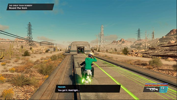 You'll use Marshall hoverbikes to catch up to the train - Saints Row 2022: The Great Train Robbery - walkthrough - Walkthrough - Saints Row Guide, Walkthrough