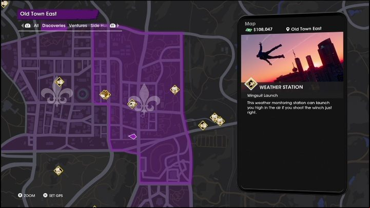 The Weather Station is a great spot to launch yourself into the air - Saints Row 2022: Discoveries (East Old Town) - list and description of activity - East Old Town - Saints Row Guide, Walkthrough